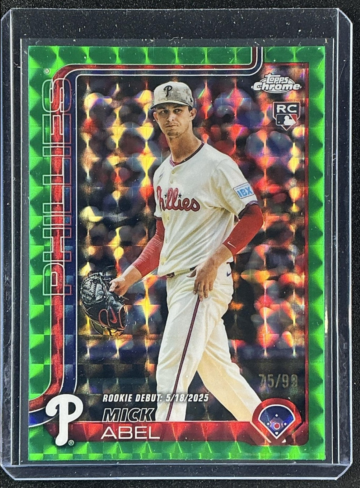 2025 Topps Chrome Update Mick Abel #USC87 Green Geometric Refractor /99 RC
