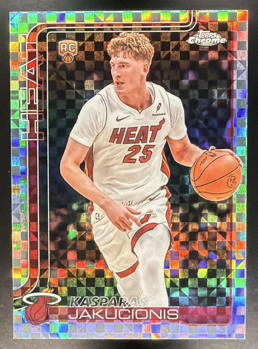 KASPARAS JAKUCIONIS 2025-26 TOPPS CHROME UPDATE #170 X-FRACTOR RC HEAT