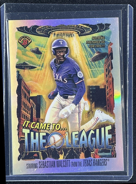 SEBASTIAN WALCOTT 2025 BOWMAN CHROME #IT-1 IT CAME TO THE LEAGUE RANGERS