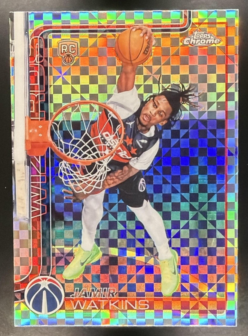 JAMIR WATKINS 2025-26 TOPPS CHROME UPDATE #194 X-FRACTOR RC WIZARDS