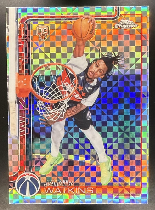 JAMIR WATKINS 2025-26 TOPPS CHROME UPDATE #194 X-FRACTOR RC WIZARDS