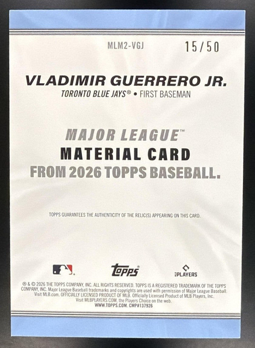 2026 Topps Series 2 Vladimir Guerrero Jr. Major League Material Gold /50
