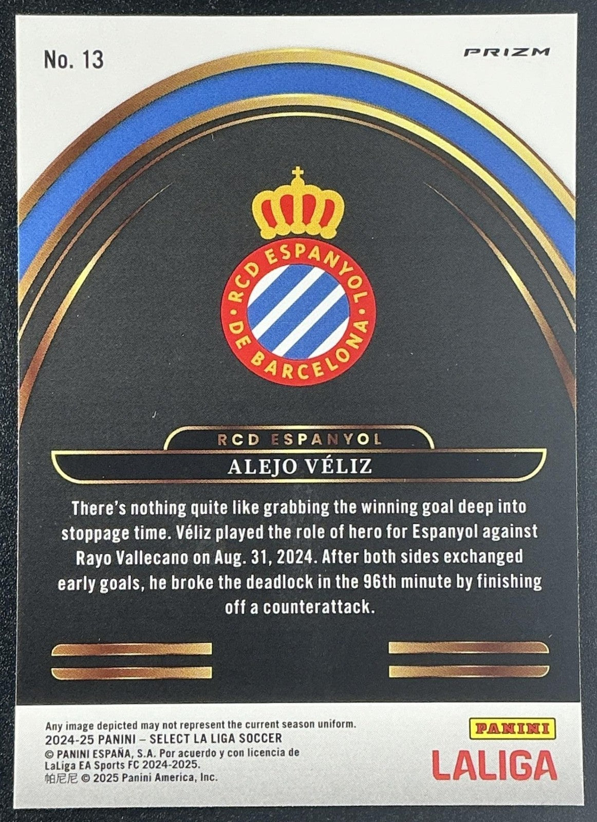 2024 Panini Select La Liga Alejo Veliz #13 Future Blue Pulsar Prizm