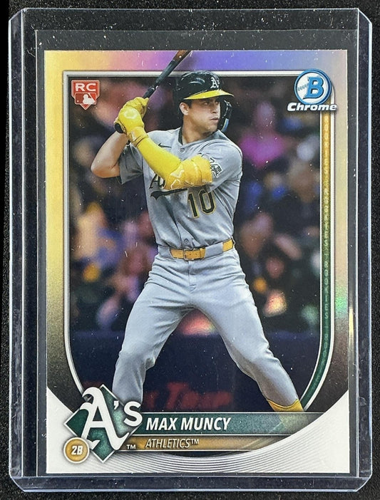 MAX MUNCY 2025 BOWMAN CHROME #90 RED RC VARIATION ATHLETICS