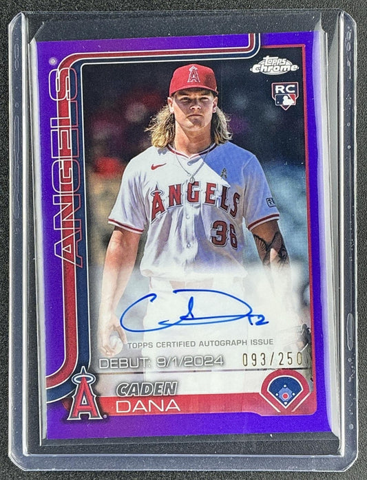 2025 Topps Chrome Update Caden Dana Rookie Debut Auto Purple Refractor /250 RC