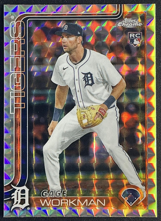 GAGE WORKMAN 2025 TOPPS CHROME UPDATE #USC21 GEOMETRIC REFRACTOR RC TIGERS