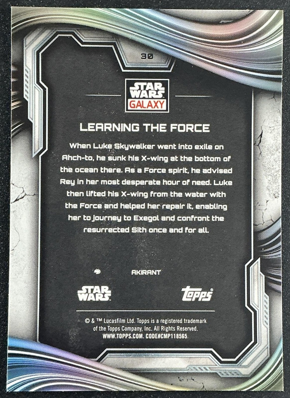 LEARNING THE FORCE 2025 TOPPS CHROME STAR WARS GALAXY #30