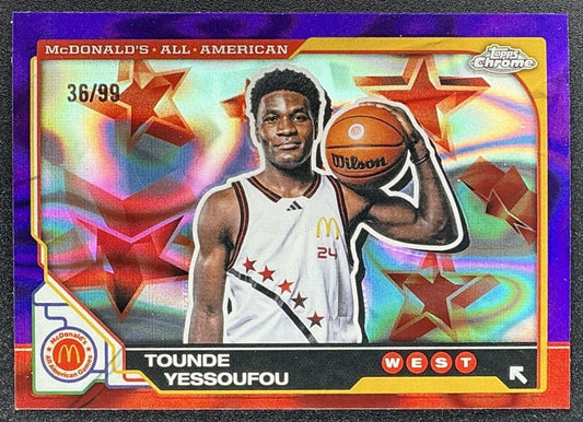 2025 Topps Chrome McDonald's Tounde Yessoufou #53 Purple Lava Refractor /99
