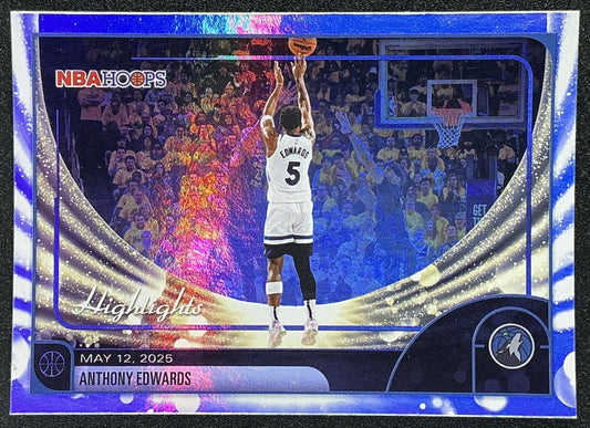 2025 Topps Hoops Anthony Edwards #270 Rainbow Foil Season Highlight