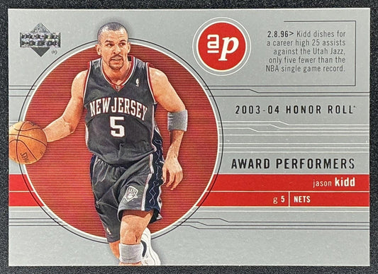 JASON KIDD 2003-04 UPPER DECK HONOR ROLL #AP8 AWARD PERFORMERS NETS