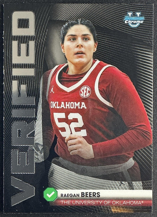 RAEGAN BEERS 2025-26 BOWMAN #BV-7 CHROME VERIFIED SOONERS