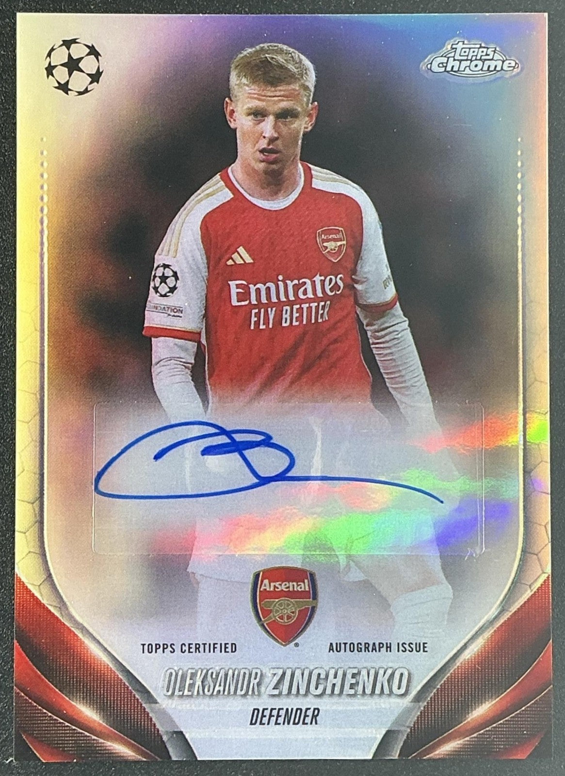 2023 Topps Chrome UEFA Club Competitions Oleksandr Zinchenko #CA-OZ Auto