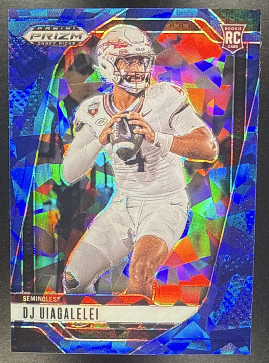DJ UIAGALELEI 2025 PANINI PRIZM DRAFT PICKS #34 BLUE ICE 35/149 RC SEMINOLES