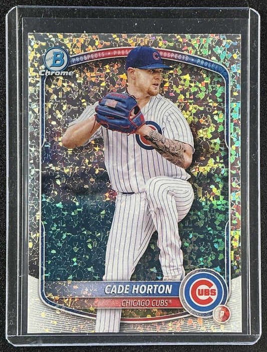 CADE HORTON 2025 BOWMAN #BCP-10 CHROME PROSPECTS MINI DIAMOND REFRACTOR CUBS