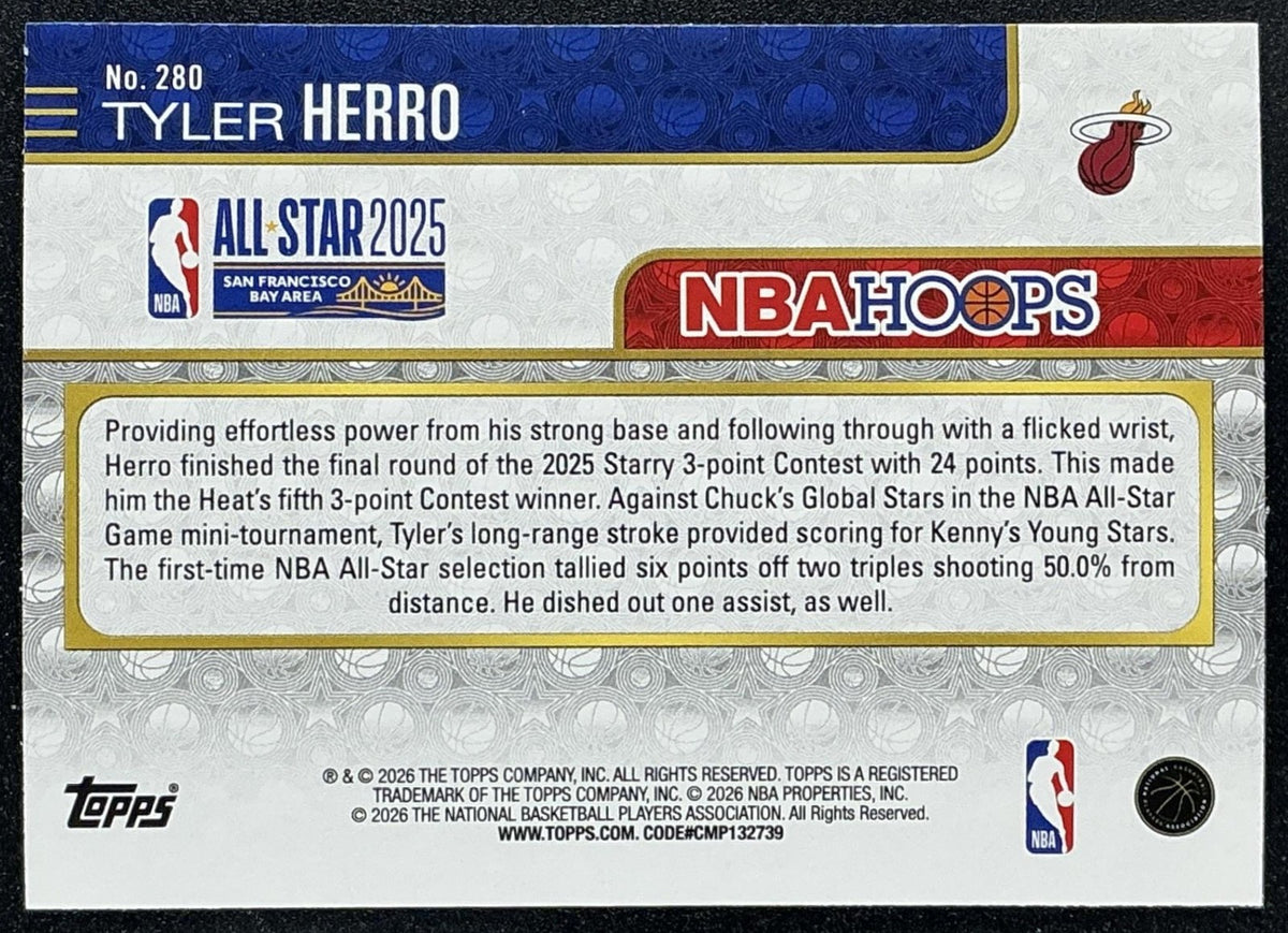 TYLER HERRO 2025-26 TOPPS HOOPS #280 ALL-STAR HEAT