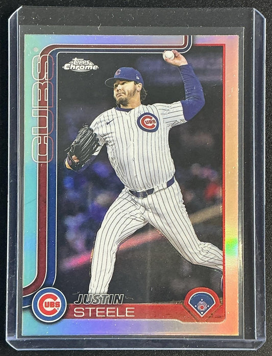 JUSTIN STEELE 2025 TOPPS CHROME UPDATE #USC3 REFRACTOR CUBS