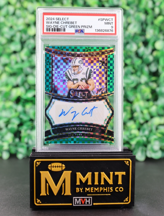 WAYNE CHREBET 2024 SELECT AUTO GREEN DIE CUT /5 SSP JETS POP 1