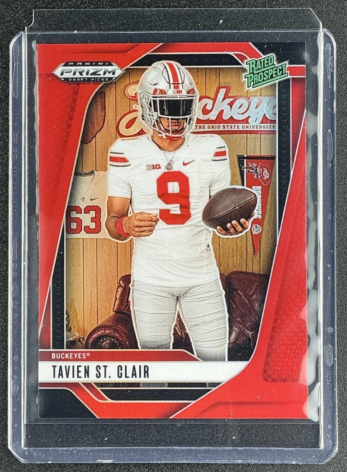 2025 Panini Prizm Draft Picks Tavien St. Clair #162 Red /399 Rated Prospect