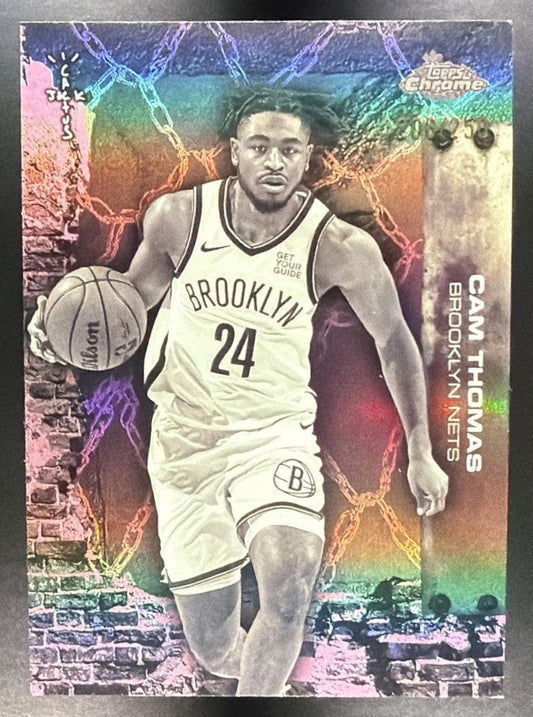 CAM THOMAS 2025-26 TOPPS CHROME X CACTUS JACK #3 PINK REFRACTOR 206/250 NETS