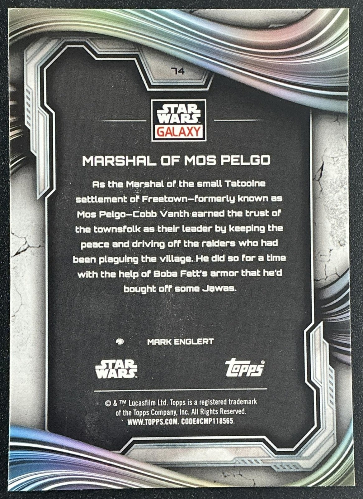 MARSHAL OF MOS PELGO 2025 TOPPS CHROME STAR WARS GALAXY #74