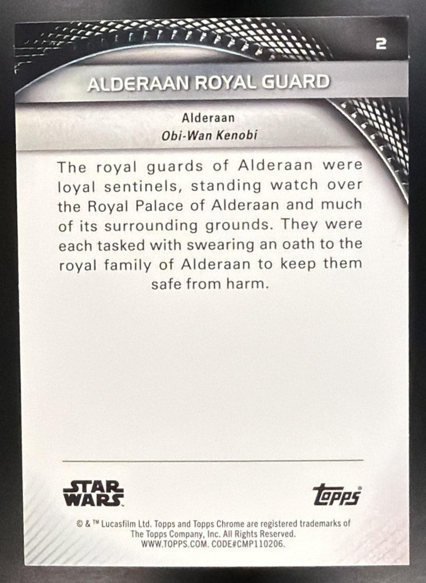 2025 Topps Star Wars Hyperspace Alderaan Royal Guard Blue Lazer Refractor /150