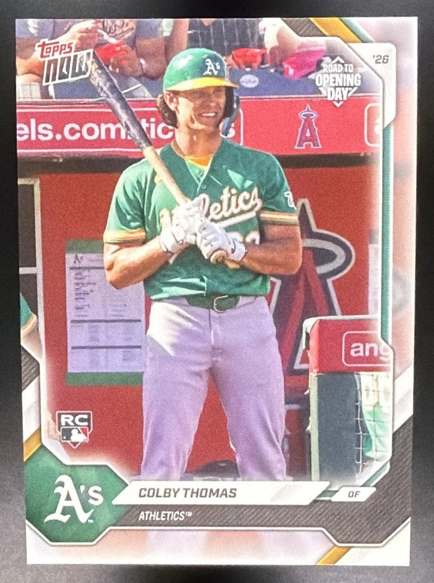 COLBY THOMAS 2026 TOPPS NOW ROAD TO OPENING DAY #OD-125 RC ATHLETICS