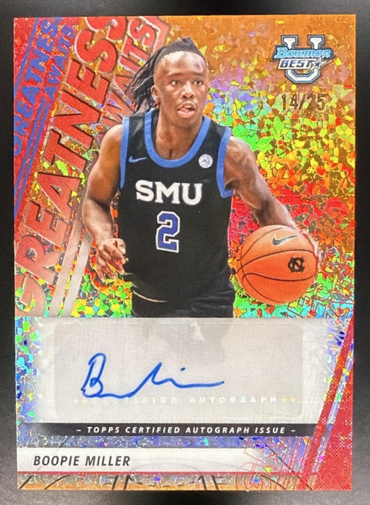 2025 Bowman Best University Boopie Miller Auto Orange Mini-Diamond /25