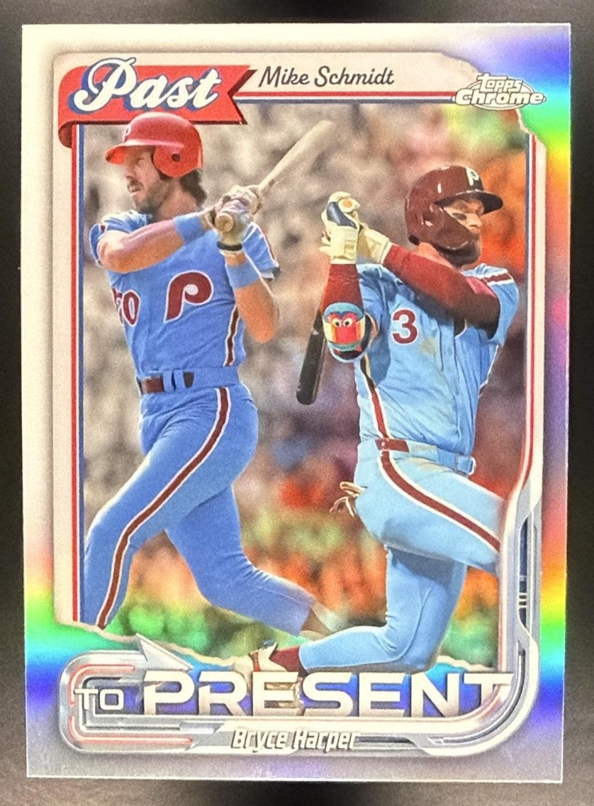 MIKE SCHMIDT BRYCE HARPER 2026 TOPPS CHROME #PTP-4 PAST TO PRESENT PHILLIES