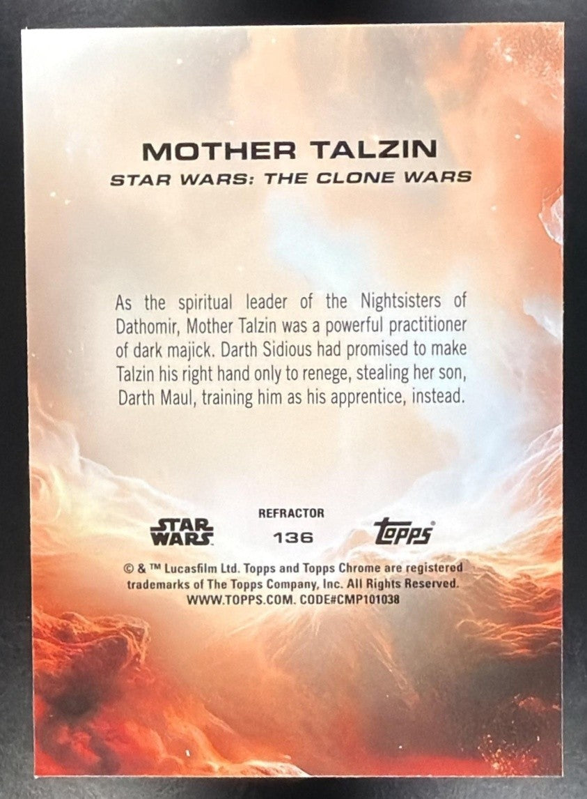 MOTHER TALZIN 2025 TOPPS CHROME STAR WARS #136 RAINBOW REFRACTOR