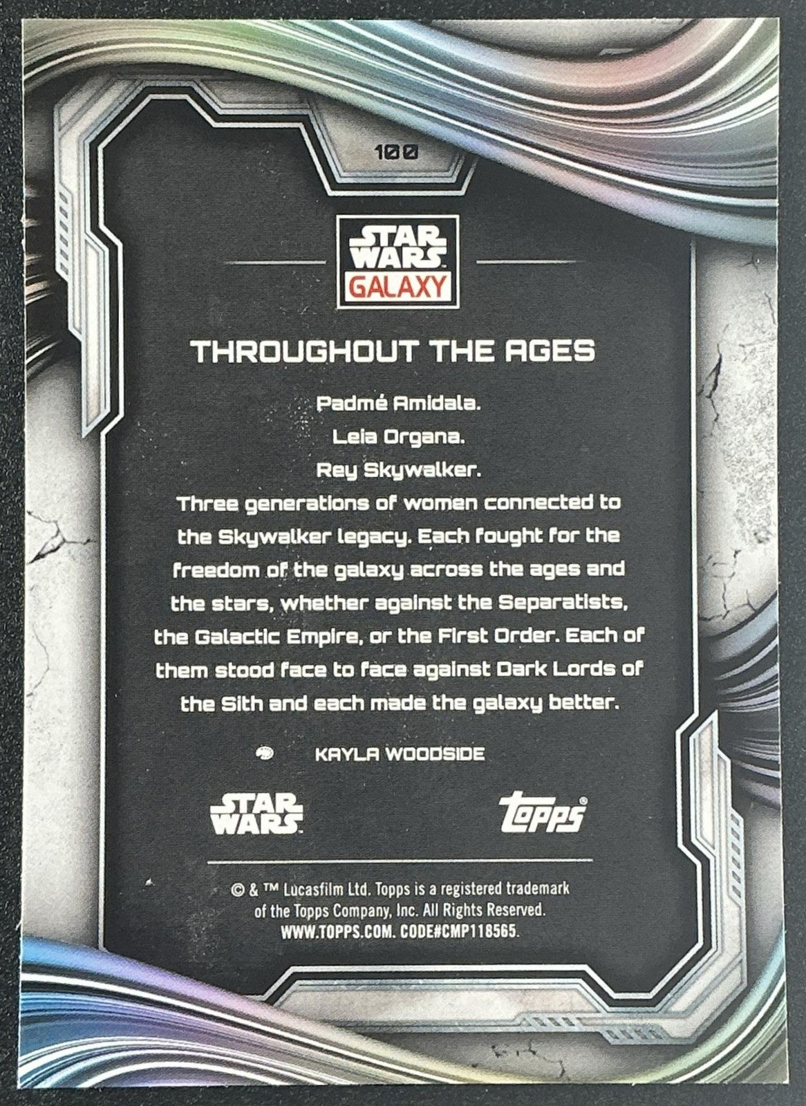 THROUGHOUT THE AGES 2025 TOPPS CHROME STAR WARS GALAXY #100