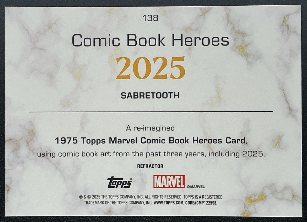 2025 Topps Marvel 1975 Golden Anniversary Sabretooth #138 Refractor