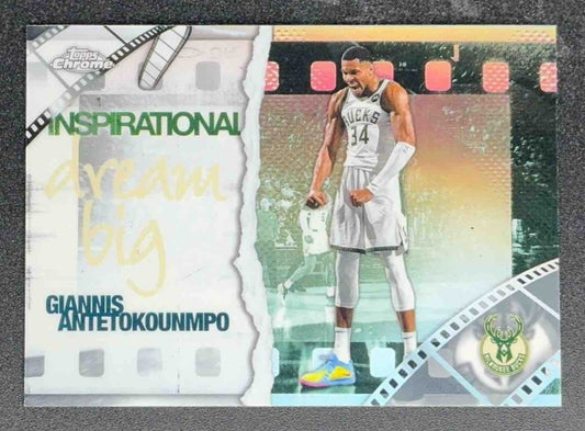 GIANNIS ANTETOKOUNMPO 2025-26 TOPPS CHROME #IP-3 INSPIRATIONAL REFRACTOR BUCKS