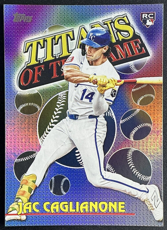 JAC CAGLIANONE 2026 TOPPS SERIES 1 #TOG-12 TITANS OF THE GAME RC ROYALS
