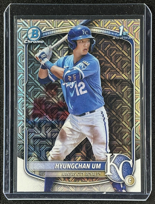 HYUNGCHAN UM 2025 BOWMAN #BCP-119 CHROME PROSPECTS MEGA BOX REFRACTOR ROYALS