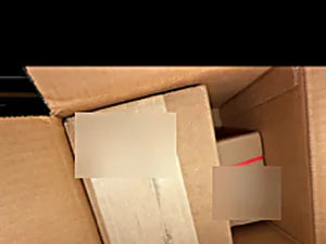 The package opened on arrival, showing the protected inner bundle of cards